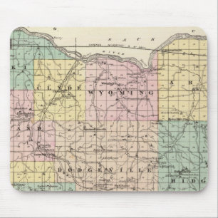 Map of Iowa County, State of Wisconsin Mouse Mat