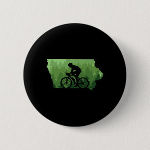 Map Of Iowa Mountain Bike Rider Mtb Biking Mountai 6 Cm Round Badge