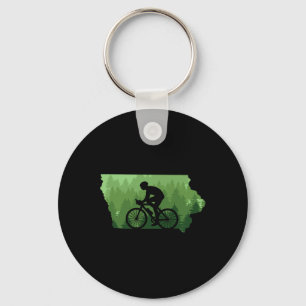 Map Of Iowa Mountain Bike Rider Mtb Biking Mountai Key Ring