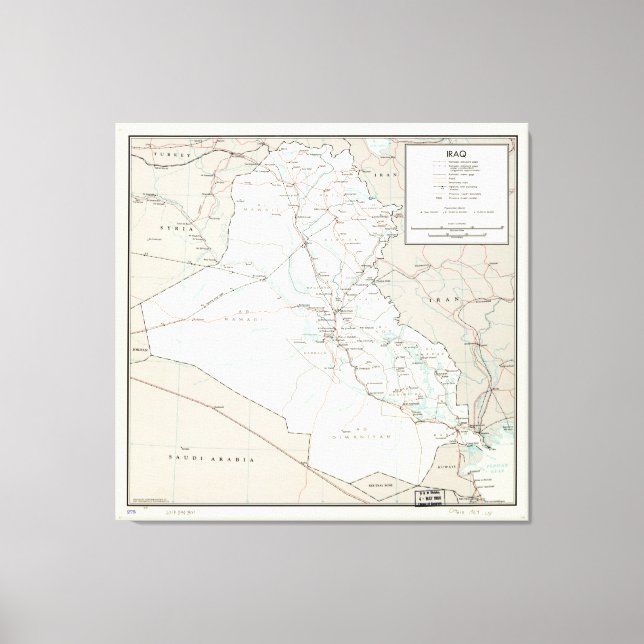 Map of Iraq (1967) Canvas Print (Front)