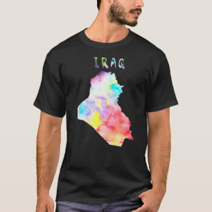 Map Of Iraq Iraqi Colourful Map Watercolor Illustr T-Shirt