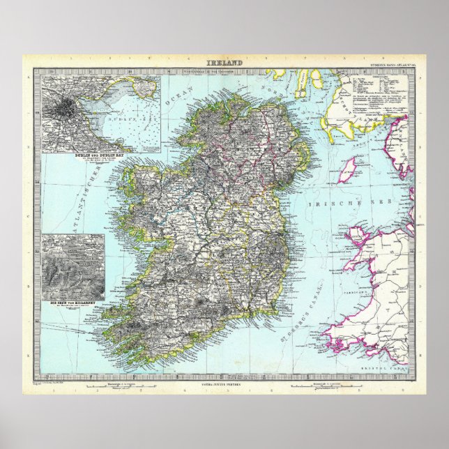 Map of Ireland (1891)  Poster (Front)
