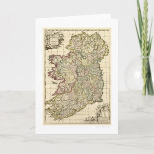 Map of Ireland by Frederik de Wit 1710 Card