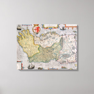 Map of Ireland Canvas Print