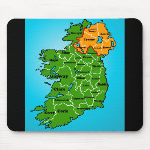 Map of Ireland (counties) Mouse Mat