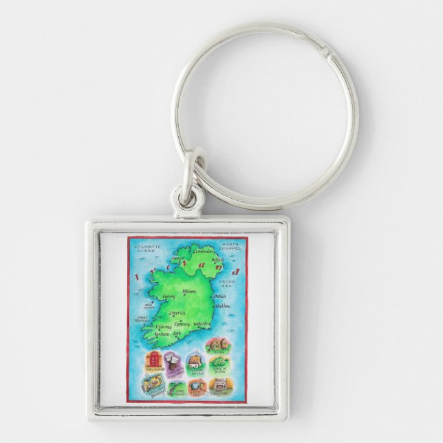Map of Ireland Key Ring (Front)