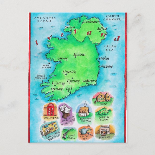 Map of Ireland Postcard (Front)