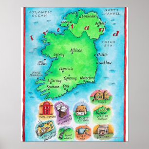 Map of Ireland Poster