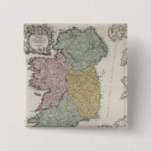 Map of Ireland showing the Provinces of Ulster 15 Cm Square Badge