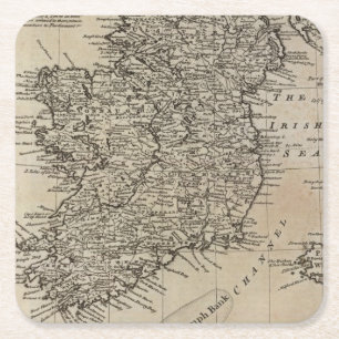Map of Ireland Square Paper Coaster