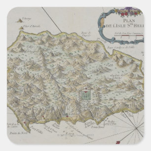 Map of Island of St. Helena Square Sticker