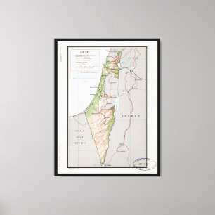 Map of Israel (1967) Canvas Print