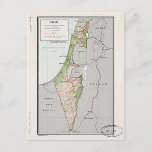 Map of Israel (1967) Postcard