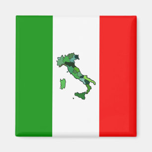 Map of Italy and Italian Flag Magnet