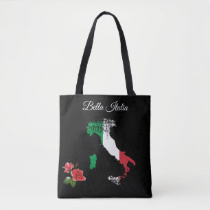 *~* Map of Italy Bella Italia Italian Language Tote Bag