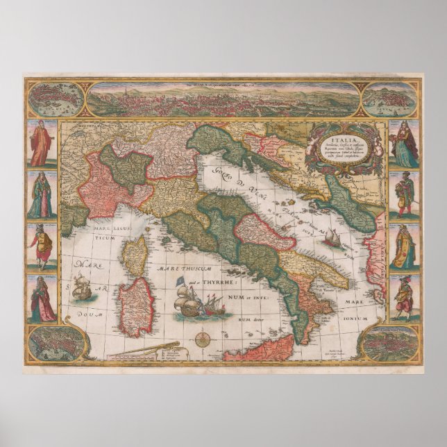 Map of Italy by Cornelis II Danckerts 1640  Poster (Front)