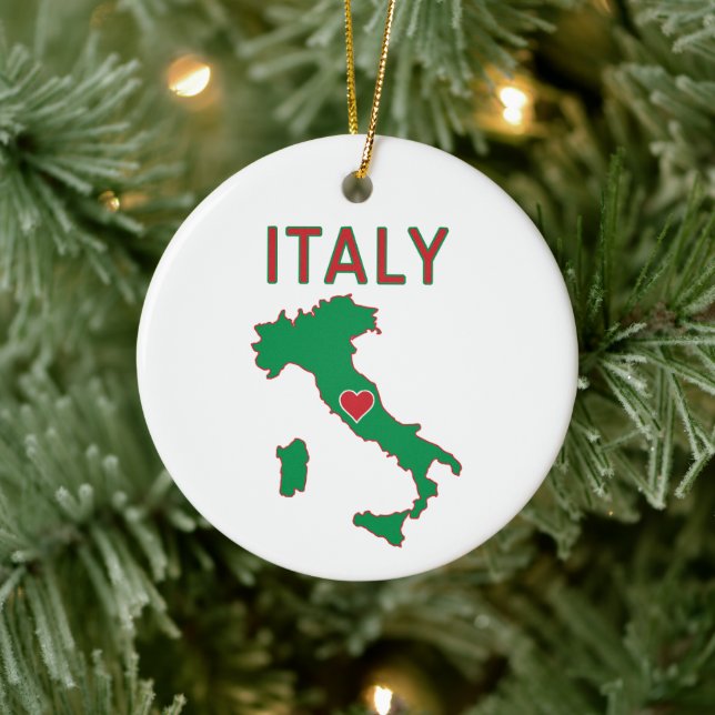 Map of Italy Ceramic Tree Decoration (Tree)