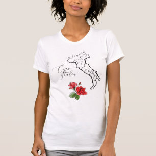*~* Map of Italy Ciao Italia Italian Language T-Shirt