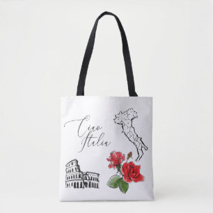 *~* Map of Italy Ciao Italia Italian Language Tote Bag
