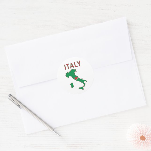 Map of Italy Classic Round Sticker (Envelope)