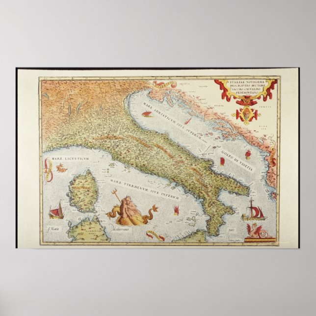 Map of Italy in 1500 Poster (Front)