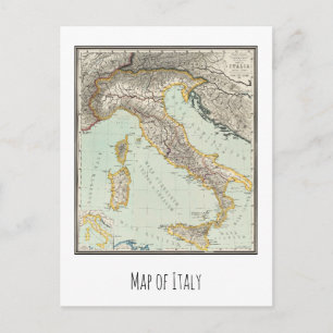 Map of Italy Italy Postcard