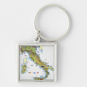 Map of Italy Key Ring