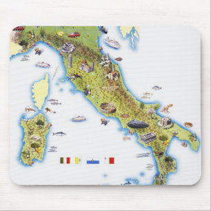 Map of Italy Mouse Mat
