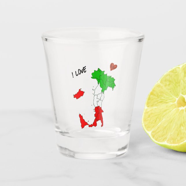Map of Italy Shot Glass (Front)