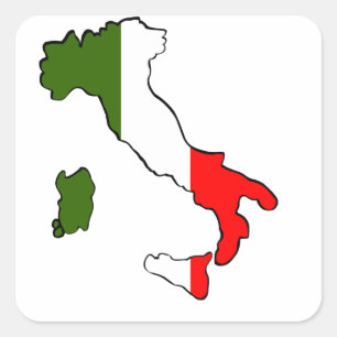 Map of Italy Square Sticker