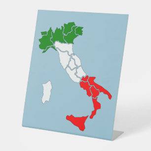 Map of Italy. Statuette Pedestal Sign