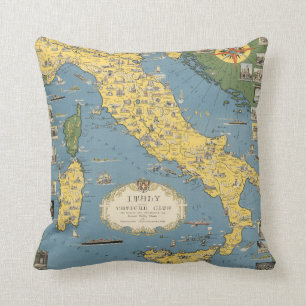 Map of Italy with Vatican City Cushion