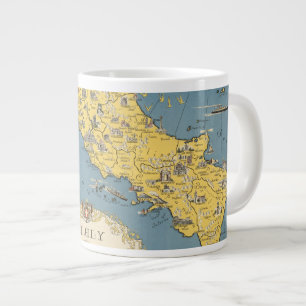 Map of Italy with Vatican City Large Coffee Mug