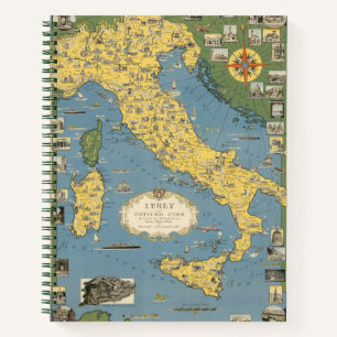 Map of Italy with Vatican City Notebook