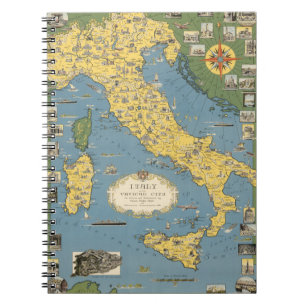 Map of Italy with Vatican City Notebook