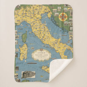 Map of Italy with Vatican City Sherpa Blanket