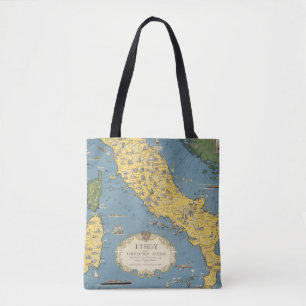 Map of Italy with Vatican City Tote Bag