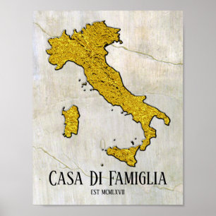 Map of Italy Your Text Poster