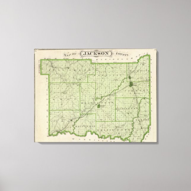 Map of Jackson County 2 Canvas Print (Front)