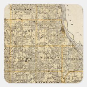 Map of Jackson County 2 Square Sticker