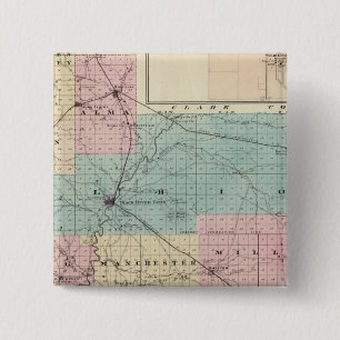 Map of Jackson County, Plat of Friendship 15 Cm Square Badge