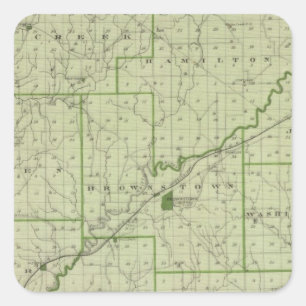 Map of Jackson County Square Sticker