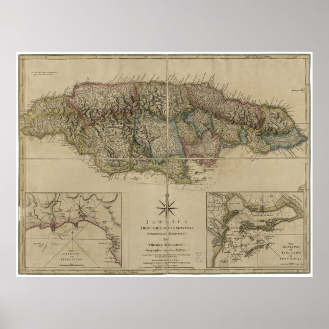 Map of Jamaica (1775) Poster (Front)