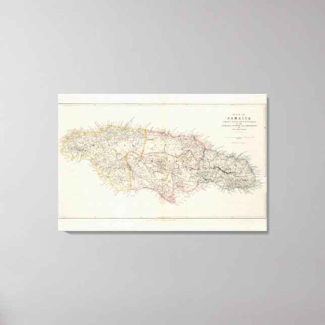 Map of Jamaica Canvas Print (Front)