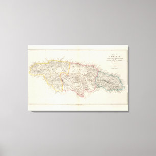 Map of Jamaica Canvas Print