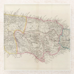 Map of Jamaica Glass Coaster