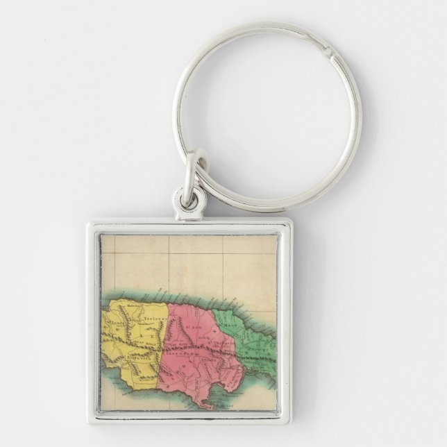 Map Of Jamaica Key Ring (Front)