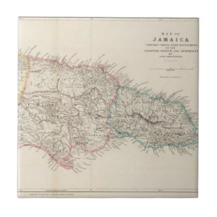Map of Jamaica Tile