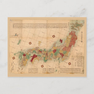 Map of Japan (1864) Postcard