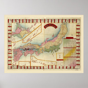 Map of Japan (1888) Poster